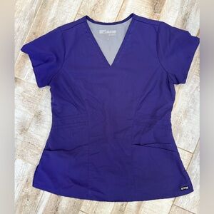 Grey's Anatomy Women's V-Neck Purple Scrub Top